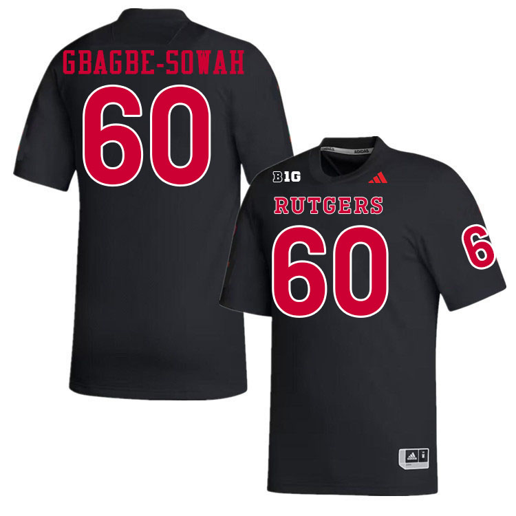 Men #60 Moses Gbagbe-Sowah Rutgers Scarlet Knights 2024 College Football Jerseys Stitched-Black